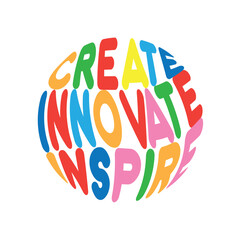 Best typography t shirt design, t shirt quotes, tshirt vector” creat, innovet, inspire”