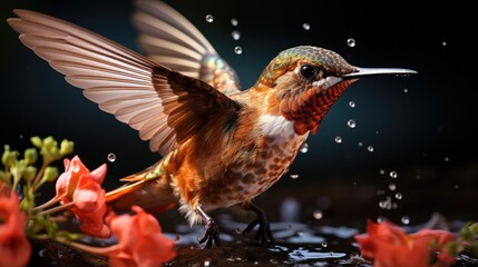 Fototapeta premium Hummingbird, Background Image, Background For Banner, HD
