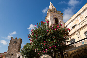 streets of Taormina in south of Italy
