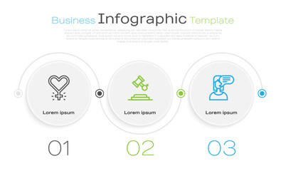 Set line Feminism, Female rights and opinion. Business infographic template. Vector