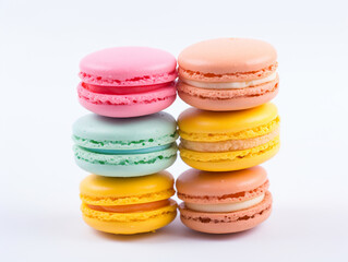Obraz na płótnie Canvas Macaroon isolated on white background with clipping path
