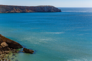 Cliffs in Sagres coast in Portugal