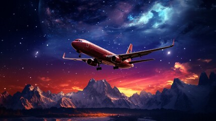Travel Nature Wildlife Milky Way Freedom Trip Natural Fly Plane Moon Red Moon
