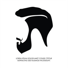 vector face and barber face logo and man's salon logo vector PNG black and white design