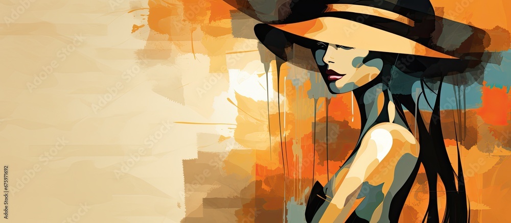 Aufkleber the vintage background design features an abstract pattern with an artistic illustration of retro fa