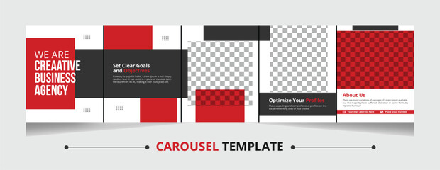 Carousel Template Set of editable social media post design © lingkon sikder