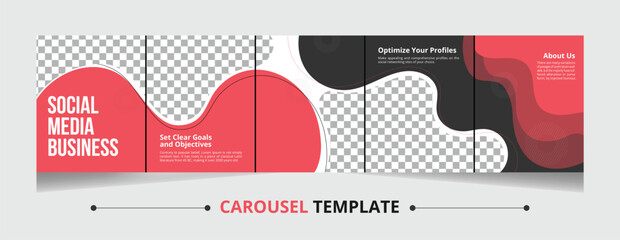 Carousel Template Social Media Post creative design with Elements
 - obrazy, fototapety, plakaty