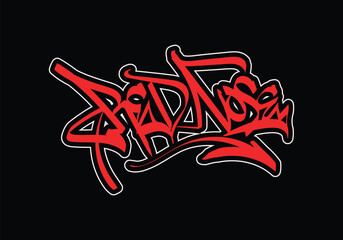 RED NOSE word graffiti tag style