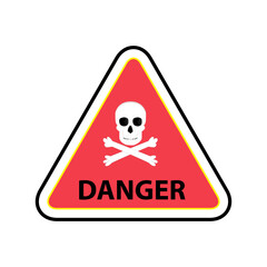 Caution signs. Symbols of danger and warning signs. warning attention. danger sign. Skull. attention vector icon. Triangular warning symbols