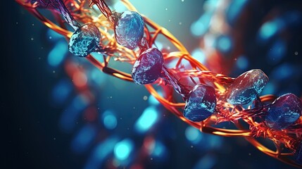 Chromosomes - DNA molecules carrying the genetic material , Gene therapy , 3d illustration - obrazy, fototapety, plakaty