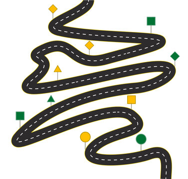 recommend clip art: Vector black car road. Road signs. Road to horizon in perspective. Business road map timeline infographic icons designed for abstract background template. empty line isolated vector concept