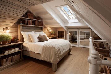 Transform an attic space with a staircase into a cozy guest bedroom