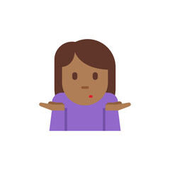 Woman Shrugging Medium-Dark