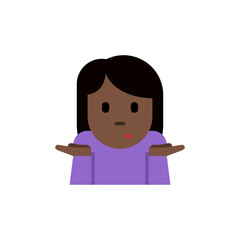 Woman Shrugging Dark-Skin