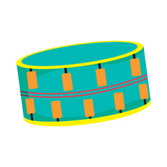 Isolated colored drum musical instrument Vector