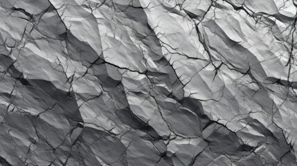 Black white. Rock texture. Cracked mountain surface. Close-up. 3d. Light gray stone granite basalt background for design. Wide banner. Panoramic. Natural.