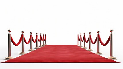 red carpet on white background 3d rendering image
