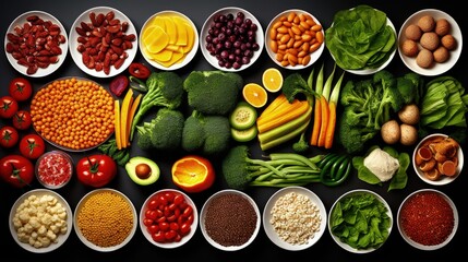 Collage of diverse food. Various tasty and healthy food. Vegetarian menu.