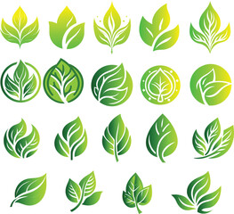 leaf colorfull vector logo design