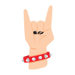 Isolated hand doing a rock gesture Vector