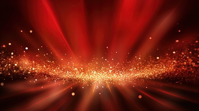 Red Golden Shimmer Awards Graphics Background Celebration. Entertainment Light Hollywood Bollywood Template Nomination Luxury Premium Corporate Abstract Design Template Certificate