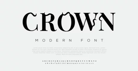 Foto op Aluminium CROWN Abstract modern urban alphabet fonts. Typography sport, technology, fashion, digital, future creative logo font. vector illustration © Rose