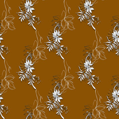 beautiful brown and white seamless pattern illustration all over repeat design for digital and textile 
