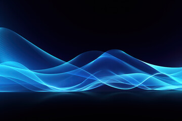 Dynamic Blue Sound Wave Vector Illustration
