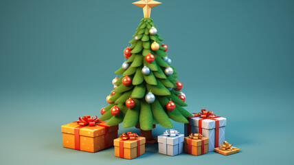 christmas tree with gifts