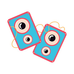 Isolated pair of colored speakers Vector