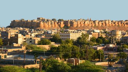 Fototapeta na wymiar Jaisalmer Fort in the city of Jaisalmer, in the Indian state of Rajasthan India. It is believed to be one of the very few 