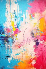 Fototapeta premium Colorful Canvas: Hand-Painted Abstract Artwork with a Dynamic Grunge Background, Perfect for Expressive and Modern Design Inspirations.