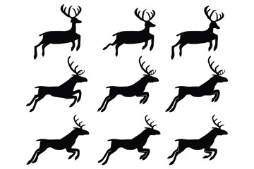 silhouette of deers, christmas reindeers