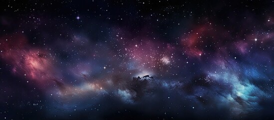 Obraz premium In the black of the night against the abstract backdrop the colorful explosion in the sky illuminated the beautiful universe creating a stunning display of light blending with the dark backg