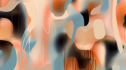 Oil paint drawing. Abstract colored background. Abstraction in the style of impressionism. Modern surrealist painting. Good as a poster for wall decor. Surreal design generative AI
