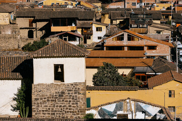 View of the city of Ollantaytambo
  in Peru