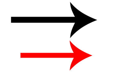 Red Black arrow icons set. Vector illustration.illustration curved arrow icons.Arrow sign icon set.