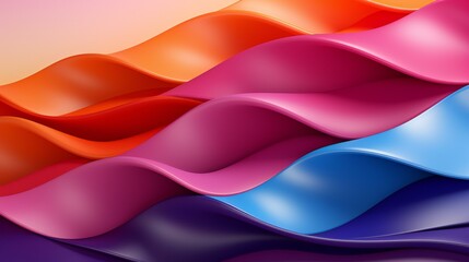 Abstract Colorful Waves Interlacing in a Mesmerizing Pattern of Pink, Orange, and Blue Tones
