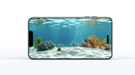 diving concept illustration with smartphone 