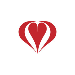 Logo of abstract icon vector silhouette isolated design heart concept