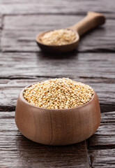 Raw white organic quinoa seeds - Healthy cereal