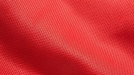Red soccer fabric texture with air mesh. Sportswear background