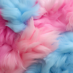Close Up Texture of Soft and Fluffy Cotton Candy. Ai generative