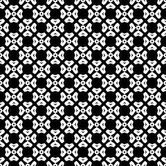 Black and white seamless abstract pattern. Background and backdrop. Grayscale ornamental design. Mosaic ornaments. Vector graphic illustration. EPS10.