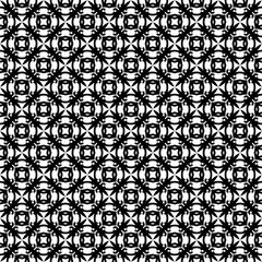 Black and white seamless abstract pattern. Background and backdrop. Grayscale ornamental design. Mosaic ornaments. Vector graphic illustration. EPS10.