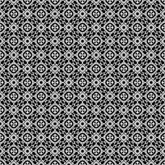 Black and white seamless abstract pattern. Background and backdrop. Grayscale ornamental design. Mosaic ornaments. Vector graphic illustration. EPS10.