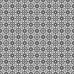 Black and white seamless abstract pattern. Background and backdrop. Grayscale ornamental design. Mosaic ornaments. Vector graphic illustration. EPS10.