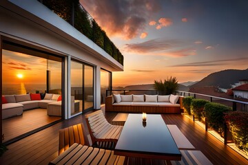 luxury hotel in the morning
