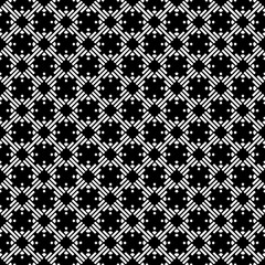 Black and white seamless abstract pattern. Background and backdrop. Grayscale ornamental design. Mosaic ornaments. Vector graphic illustration. EPS10.