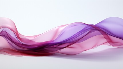 Delicate Whispers of Color: Ethereal Pink and Purple Silk Waves Floating on Air